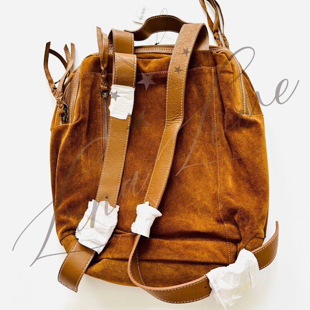 FREE PEOPLE We The Free Bexley Suede Backpack In Tan NWT - Picture 8 of 12